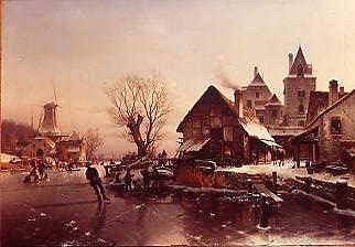 Photo of "A VILLAGE IN WINTER, 1864" by JOHANNES BERTHOLOMAUS DUNTZE