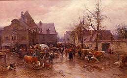 Photo of "A MARKET IN A BAVARIAN TOWN" by KARL STUHLMULLER