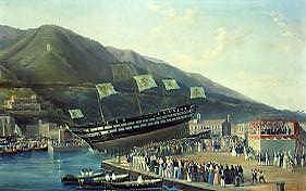 Photo of "THE LAUNCHING OF IL MONARCO, 1852" by SALVATORE FERGOLA