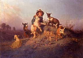 Photo of "THE YOUNG GOATHERD, 1852" by FILIPPO PALIZZI