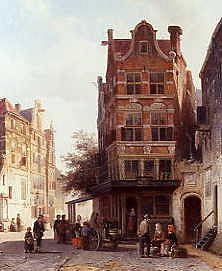 Photo of "A TOWN SCENE" by CORNELIS SPRINGER