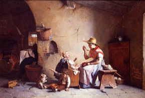 Photo of "FEEDING THE YOUNG FAMILY, 1874" by GAETANO CHIERICI