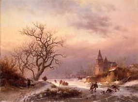 Photo of "WINTER LANDSCAPE WITH SKATERS" by FREDERICK MARIANUS KRUSEMAN