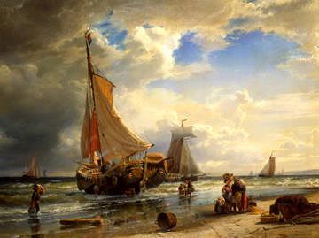Photo of "FISHERFOLK ON SCHEVENINGEN BEACH, HOLLAND, 1855" by CARL FREDERICK SORENSON