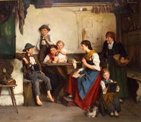 Photo of "THE READING LESSON" by LUDWIG VOLLMAR