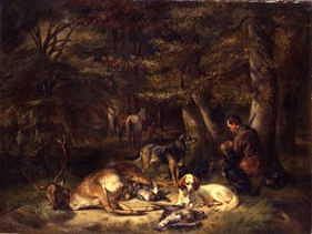 Photo of "A REST FROM THE HUNT,1854" by BENNO ADAM