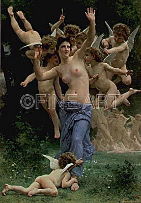 Photo of "INVADING CUPID'S REALM" by WILLIAM ADOLPHE BOUGUEREAU