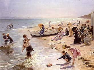 Photo of "ELEGANT FIGURES ON THE BEACH" by GUSTAVE DE JONGHE