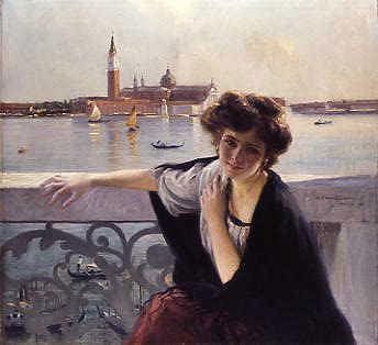 Photo of "YOUNG GIRL ON A BALCONY, VENICE, ITALY" by PIERRE FRANC-LAMY