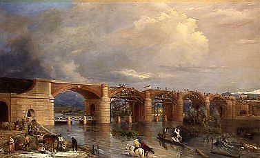 Photo of "BUILDING A BRIDGE AT VERONA, ITALY, 1853" by CARLO FERRARI