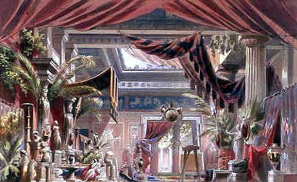 Photo of "A STUDIO IN AN ELABORATE POMPEIAN STYLE. 1883." by CHRISTIAN JANK