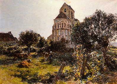 Photo of "A COUNTRY CHURCH" by LEON L'HERMITTE