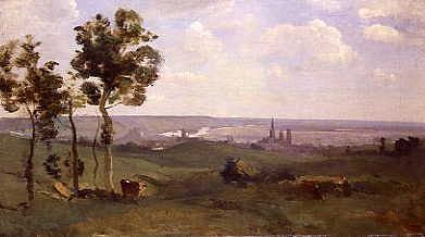 Photo of "EXTENSIVE VIEW OVER ROUEN, FRANCE" by JEAN BAPTISTE CAMILLE COROT