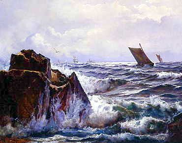 Photo of "SHIPPING OFF THE COAST IN ROUGH SEAS" by HOLGER HENRIK DRACHMANN