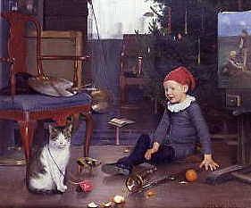 Photo of "CHRISTMAS, THE ARTIST'S SON IN THE STUDIO, 1883" by OTTO HASLUND