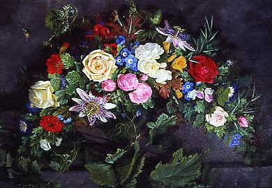 Photo of "A SWAG OF SUMMER FLOWERS, 1878" by EMMA AUGUSTA LOFFLER