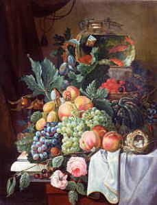 Photo of "STILL LIFE WITH FRUIT AND GOLDFISH" by GERARDUS VAN SPAENDONCK