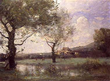 Photo of "PRAIRIE AUX DEUX GROS ARBES" by JEAN BAPTISTE CAMILLE COROT