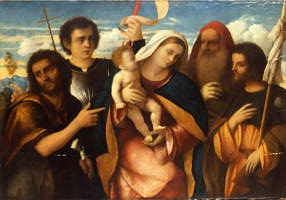Photo of "VIRGIN AND CHILD WITH SAINTS" by FRANCESCO RIZZO DA SANTACROCE