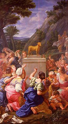 Photo of "THE ADORATION OF THE GOLDEN CALF, WITH MOSES AND MOUNT SINAI" by GIOVANNI-BATTISTA CALLED GAULLI