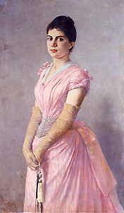Photo of "AN ELEGANT YOUNG LADY IN PINK, 1890" by GEORGE JAKOBIDES