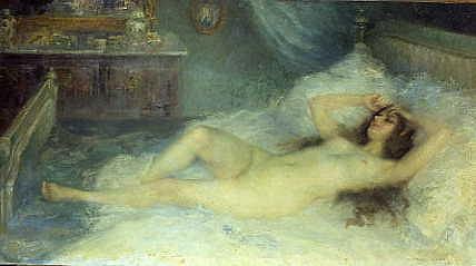 Photo of "A NUDE RECLINING ON HER BED, 1910" by PIERRE FRANC- LAMY