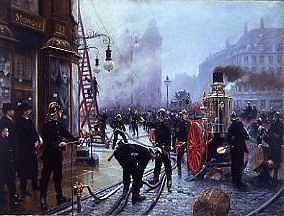 Photo of "FIRE BRIGADE OUTING IN KULTORVET, COPENHAGEN, DENMARK, 1900" by PAUL FISCHER