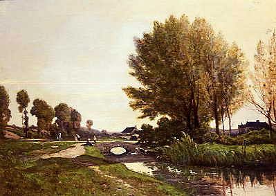 Photo of "NEAR FONTAINEBLEAU" by HENRY JOSEPH HARPIGNIES