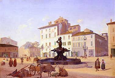 Photo of "PIAZZA BARBARINI, ROME, ITALY, 1846" by GUSTAV PALM