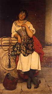 Photo of "A YOUNG GIRL BY A WELL." by EUGENE DE BLAAS