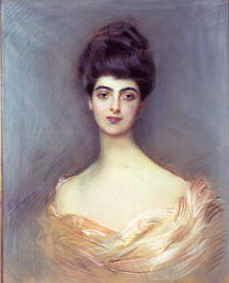 Photo of "A PORTRAIT OF A YOUNG WOMAN IN AN EVENING DRESS." by PAUL CESARE HELLEU