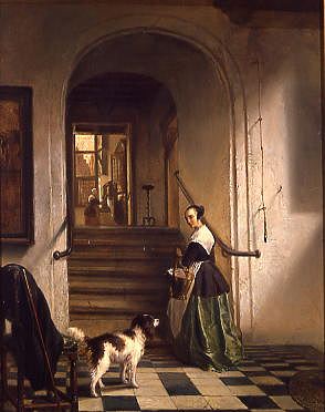 Photo of "A MAIDSERVANT ON THE KITCHEN STAIRS, 1844." by HUBERTUS VAN HOVE