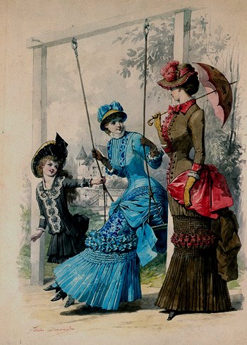 Photo of "YOUNG LADIES & GIRL AT THE SWING" by JULES DAVID