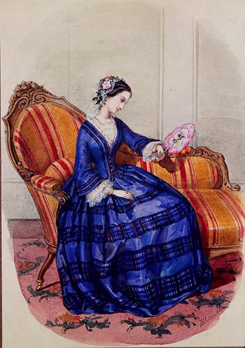 Photo of "SEATED LADY IN BLUE DAY DRESS" by HELOISE LELOU