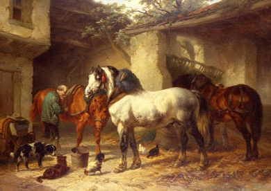 Photo of "HORSES IN A STABLEYARD" by WOUTERUS VERSCHUUR