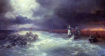 Photo of "AND MOSES STRETCHED FORTH HIS HAND OVER THE SEA, 1891" by IVAN KONSTANTINOVICH AIVAZOVSKY