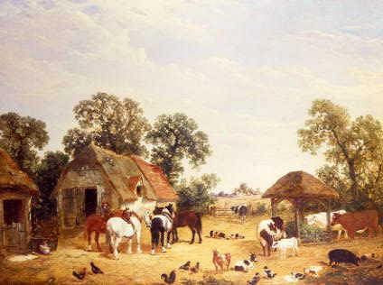 Photo of "ANIMALS IN A FARMYARD, 1860" by JOHN FREDERICK & JAMES E HERRING