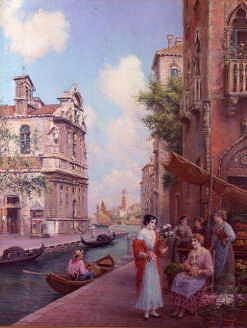 Photo of "FLOWER SELLERS IN VENICE, ITALY" by ARTHUR TREVOR (COPYRIGHT HADDON