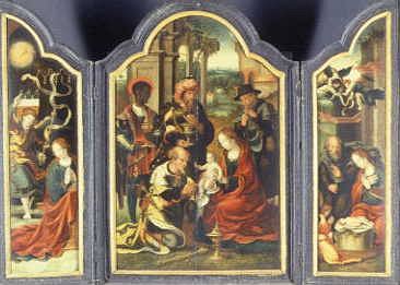 Photo of "ADORATION OF THE MAGI AND A NATIVITY" by PIETER COECKE VAN (STUDI AELST