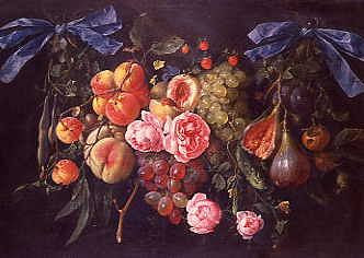 Photo of "SWAG OF FLOWERS AND FRUIT" by CORNELIS DE HEEM