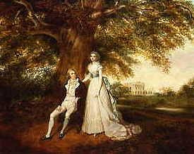 Photo of "AN ARISTOCRATIC COUPLE IN PARKLAND" by ARTHUR WILLIAM DEVIS
