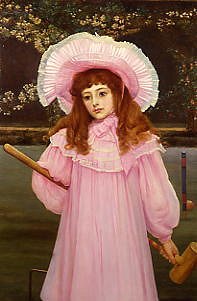 Photo of "THE YOUNG CROQUET PLAYER" by HERBERT GUSTAVE SCHMALZ