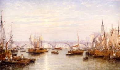 Photo of "LONDON BRIDGE, RIVER THAMES, LONDON, ENGLAND" by FRANCIS (ACTIVE 1840-50) MOLTINO