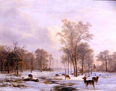 Photo of "A WINTER LANDSCAPE" by JACOBUS-THEODORUS ABELS