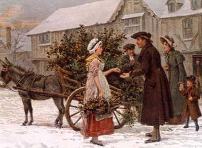 Photo of "THE HOLLY-SELLER'S CART" by GEORGE GOODWIN (AFTER) KILBURNE
