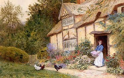 Photo of "A CHESHIRE COTTAGE" by ARTHUR CLAUDE (IN COPYRI STRACHAN