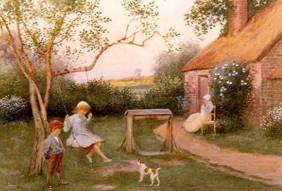 Photo of "PLAYING IN THE GARDEN" by ROBERT HOLLANDS WALKER
