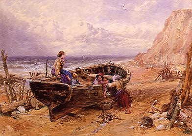 Photo of "ON THE BEACH AT BONCHURCH" by MYLES BIRKET FOSTER