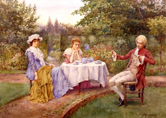 Photo of "READING IN THE GARDEN" by WILLIAM A. BREAKSPEARE
