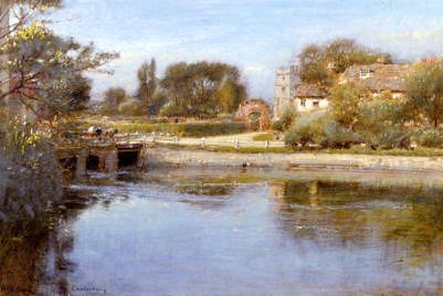 Photo of "THE MILL POND, CANTERBURY, ENGLAND" by ALBERT GOODWIN